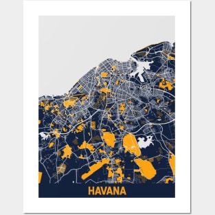 Havana - Cuba Bluefresh City Map Posters and Art